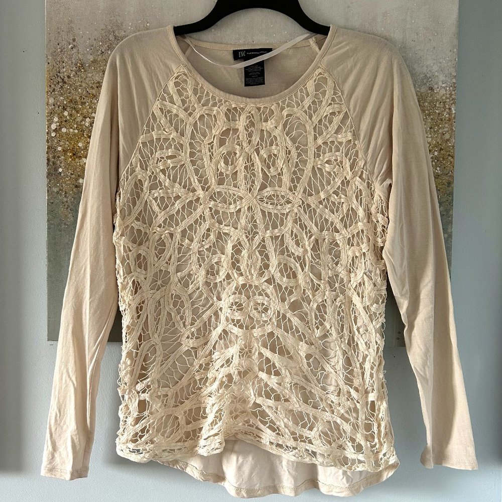 INC International Concepts Crochet Knit Top (NWOT)